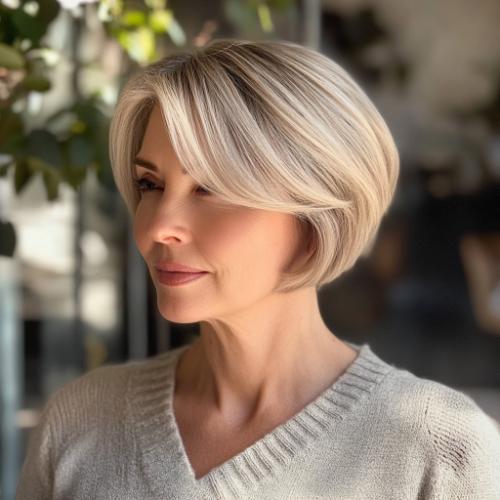 Corte pixie bob corto para mujeres mayores de 50