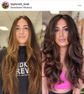 imagen de antes y después del corte de cabello de mariposa