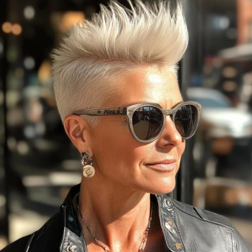 Mohawk corto para mujeres mayores de 50