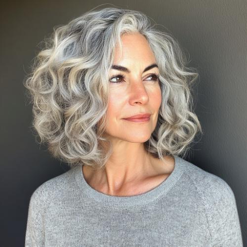 corte de cabello gris para mujeres mayores de 50