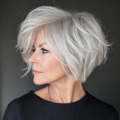 corte pixie gris para mujeres mayores de 50