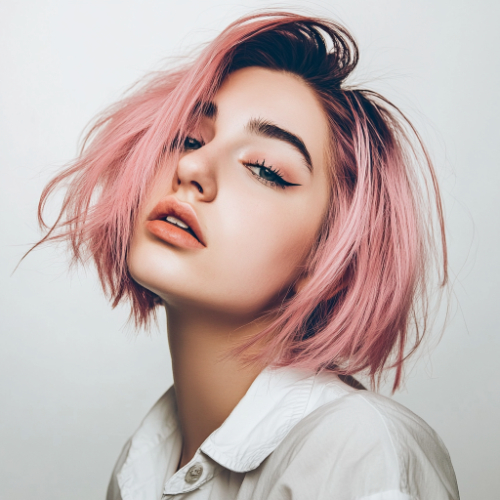 Estilo bob en color rosa fucsia