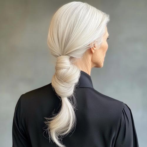 ponytail elegante para mujer de edad avanzada