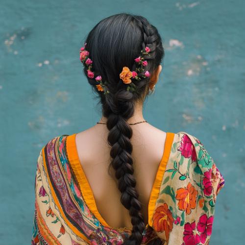 Trenzas mexicanas elegantes con detalles coloridos y patrones tradicionales