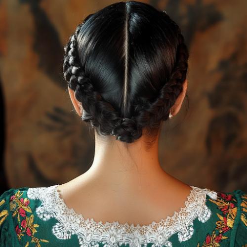 Trenzas mexicanas artísticas con una mezcla de patrones tradicionales y modernos