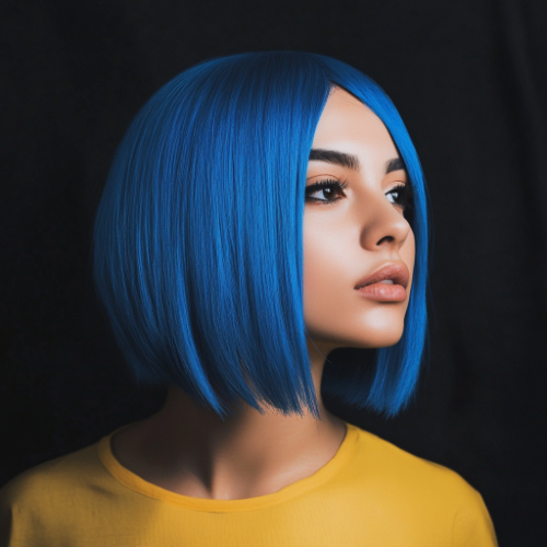 corte bob azul de moda